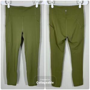 Lululemon Invigorate High-Rise Tight 25" Bronze Green Size 6 Side Pockets